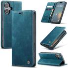 For iPhone 16 Plus CaseMe 013 Multifunctional Horizontal Flip Leather Phone Case(Blue) - 1