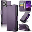 For iPhone 16 Pro Max CaseMe 023 Butterfly Buckle Litchi Texture RFID Anti-theft Leather Phone Case(Purple) - 1