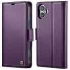 For iPhone 16 CaseMe 023 Butterfly Buckle Litchi Texture RFID Anti-theft Leather Phone Case(Purple) - 1