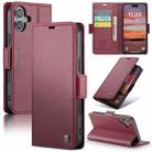 For iPhone 16 CaseMe 023 Butterfly Buckle Litchi Texture RFID Anti-theft Leather Phone Case(Red) - 1