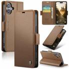 For iPhone 16 CaseMe 023 Butterfly Buckle Litchi Texture RFID Anti-theft Leather Phone Case(Brown) - 1