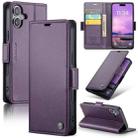 For iPhone 16 Plus CaseMe 023 Butterfly Buckle Litchi Texture RFID Anti-theft Leather Phone Case(Purple) - 1