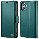 For iPhone 16 Plus CaseMe 023 Butterfly Buckle Litchi Texture RFID Anti-theft Leather Phone Case(Green) - 1