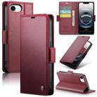 For iPhone 16e CaseMe 023 Butterfly Buckle Litchi Texture RFID Anti-theft Leather Phone Case(Red) - 1