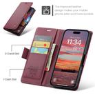 For iPhone 17 Pro Max CaseMe 023 Butterfly Buckle Litchi Texture RFID Anti-theft Leather Phone Case(Red) - 2