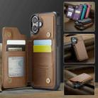 For iPhone 16 CaseMe C22 Card Slots Holder RFID Anti-theft Phone Case(Brown) - 2