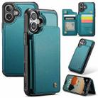 For iPhone 16 Plus CaseMe C22 Card Slots Holder RFID Anti-theft Phone Case(Green) - 1