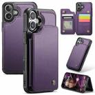 For iPhone 16 Plus CaseMe C22 Card Slots Holder RFID Anti-theft Phone Case(Purple) - 1