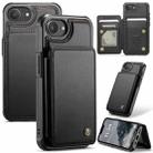 For iPhone 16e CaseMe C22 Card Slots Holder RFID Anti-theft Phone Case(Black) - 1