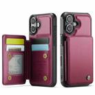 For iPhone 17 CaseMe C22 Card Slots Holder RFID Anti-theft Phone Case(Red) - 1