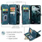 For iPhone 16 Pro CaseMe C30 Card Slots Zipper Wallet Leather Phone Case(Blue) - 2