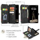 For iPhone 16 Pro CaseMe C30 Card Slots Zipper Wallet Leather Phone Case(Black) - 2