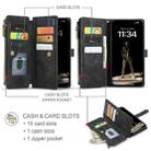 For iPhone 16 Pro Max CaseMe C30 Card Slots Zipper Wallet Leather Phone Case(Black) - 2