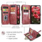 For iPhone 16 Pro Max CaseMe C30 Card Slots Zipper Wallet Leather Phone Case(Red) - 2