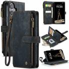 For iPhone 16 Plus CaseMe C30 Card Slots Zipper Wallet Leather Phone Case(Black) - 1