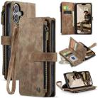 For iPhone 16 CaseMe C30 Card Slots Zipper Wallet Leather Phone Case(Brown) - 1