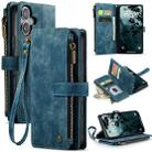 For iPhone 16 CaseMe C30 Card Slots Zipper Wallet Leather Phone Case(Blue) - 1