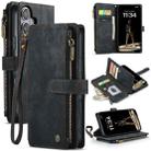 For iPhone 16 CaseMe C30 Card Slots Zipper Wallet Leather Phone Case(Black) - 1