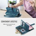 For iPhone 16e CaseMe C30 Card Slots Zipper Wallet Leather Phone Case(Blue) - 3