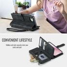 For iPhone 16e CaseMe C30 Card Slots Zipper Wallet Leather Phone Case(Black) - 3