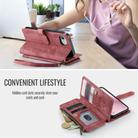 For iPhone 16e CaseMe C30 Card Slots Zipper Wallet Leather Phone Case(Red) - 3