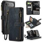For iPhone 17 Air CaseMe C30 Card Slots Zipper Wallet Leather Phone Case(Black) - 1
