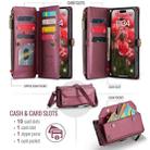 For iPhone 16 Pro Max CaseMe C36 Card Slots Zipper Wallet RFID Anti-theft Leather Phone Case(Red) - 2