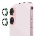 For iPhone 16 / 16 Plus ENKAY AR Anti-reflection Individual Diamond Ring Camera Lens Glass Full Film(Deep Green) - 1