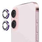 For iPhone 16 / 16 Plus ENKAY AR Anti-reflection Individual Diamond Ring Camera Lens Glass Full Film(Deep Purple) - 1