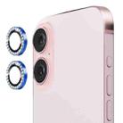 For iPhone 16 / 16 Plus ENKAY AR Anti-reflection Individual Diamond Ring Camera Lens Glass Full Film(Sea Blue) - 1