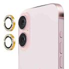 For iPhone 16 / 16 Plus ENKAY AR Anti-reflection Individual Diamond Ring Camera Lens Glass Full Film(Golden) - 1