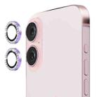 For iPhone 16 / 16 Plus ENKAY AR Anti-reflection Individual Diamond Ring Camera Lens Glass Full Film(Light Purple) - 1