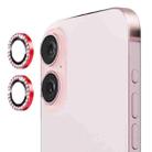 For iPhone 16 / 16 Plus ENKAY AR Anti-reflection Individual Diamond Ring Camera Lens Glass Full Film(Red) - 1