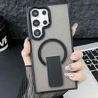 For Samsung Galaxy S24 Ultra 5G Acrylic Hybrid TPU MagSafe Holder Phone Case(Black) - 1