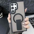 For Samsung Galaxy S23 Ultra 5G Acrylic Hybrid TPU MagSafe Holder Phone Case(Black) - 1