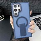 For Samsung Galaxy S23 Ultra 5G Acrylic Hybrid TPU MagSafe Holder Phone Case(Dark Blue) - 1