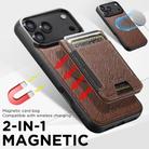 For iPhone 17 Pro Max Suteni H17 Cross Grain Leather MagSafe Detachable Wallet Phone Case(Brown) - 3