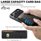 For iPhone 17 Pro Suteni H17 Cross Grain Leather MagSafe Detachable Wallet Phone Case(Black) - 3