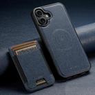 For iPhone 17 Suteni H17 Cross Grain Leather MagSafe Detachable Wallet Phone Case(Blue) - 2