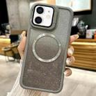 For iPhone 12 CD-grain Gradient Glitter Magsafe Acrylic Hybrid TPU Phone Case(Grey) - 1