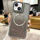 For iPhone 13 CD-grain Gradient Glitter Magsafe Acrylic Hybrid TPU Phone Case(Grey) - 1