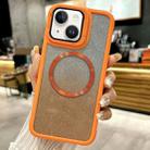 For iPhone 14 CD-grain Gradient Glitter Magsafe Acrylic Hybrid TPU Phone Case(Orange) - 1