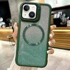 For iPhone 14 CD-grain Gradient Glitter Magsafe Acrylic Hybrid TPU Phone Case(Green) - 1