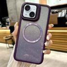 For iPhone 15 CD-grain Gradient Glitter Magsafe Acrylic Hybrid TPU Phone Case(Purple) - 1