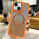 For iPhone 15 Plus CD-grain Gradient Glitter Magsafe Acrylic Hybrid TPU Phone Case(Orange) - 1