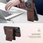 For iPhone 16 Pro Max Suteni H18 Cross Grain MagSafe Wallet Leather Phone Case(Brown) - 3