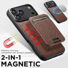 For iPhone 17 Pro Max Suteni H18 Cross Grain MagSafe Wallet Leather Phone Case(Brown) - 3