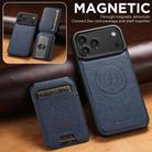 For iPhone 17 Pro Max Suteni H18 Cross Grain MagSafe Wallet Leather Phone Case(Blue) - 2