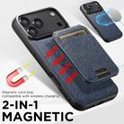 For iPhone 17 Pro Suteni H18 Cross Grain MagSafe Wallet Leather Phone Case(Blue) - 3