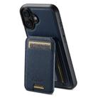 For iPhone 17 Suteni H18 Cross Grain MagSafe Wallet Leather Phone Case(Blue) - 1